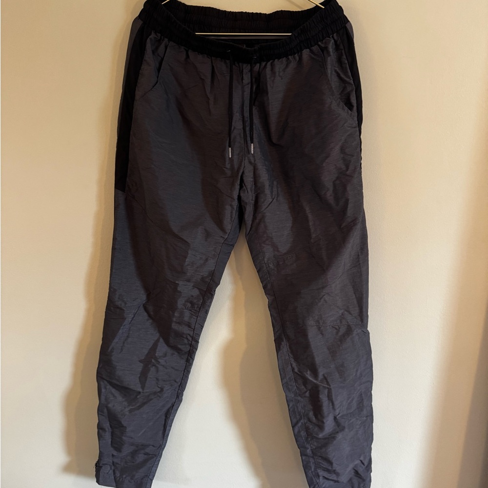 Men's Gray Jogger Pants / Rain Pants 100% Nylon